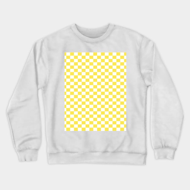 checkered Yellow and White Crewneck Sweatshirt by DragonTees